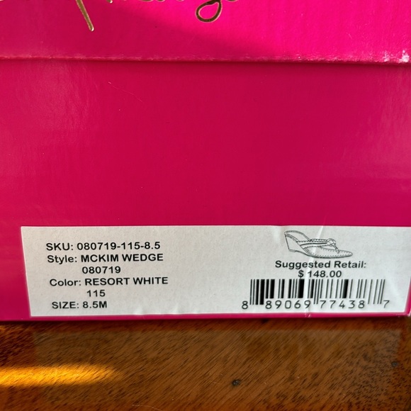 Lily Pulitzer McKim Wedge Sandal White/Gold Size 8.5M - Picture 3 of 6